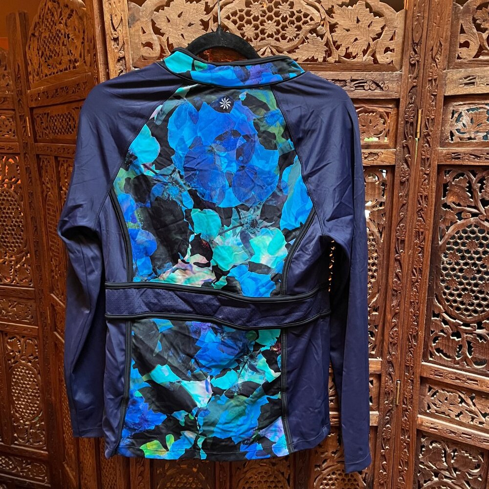 Athleta Blue Mustique long sleeved, zip-up Rashguard, size Large - Picture 2 of 4